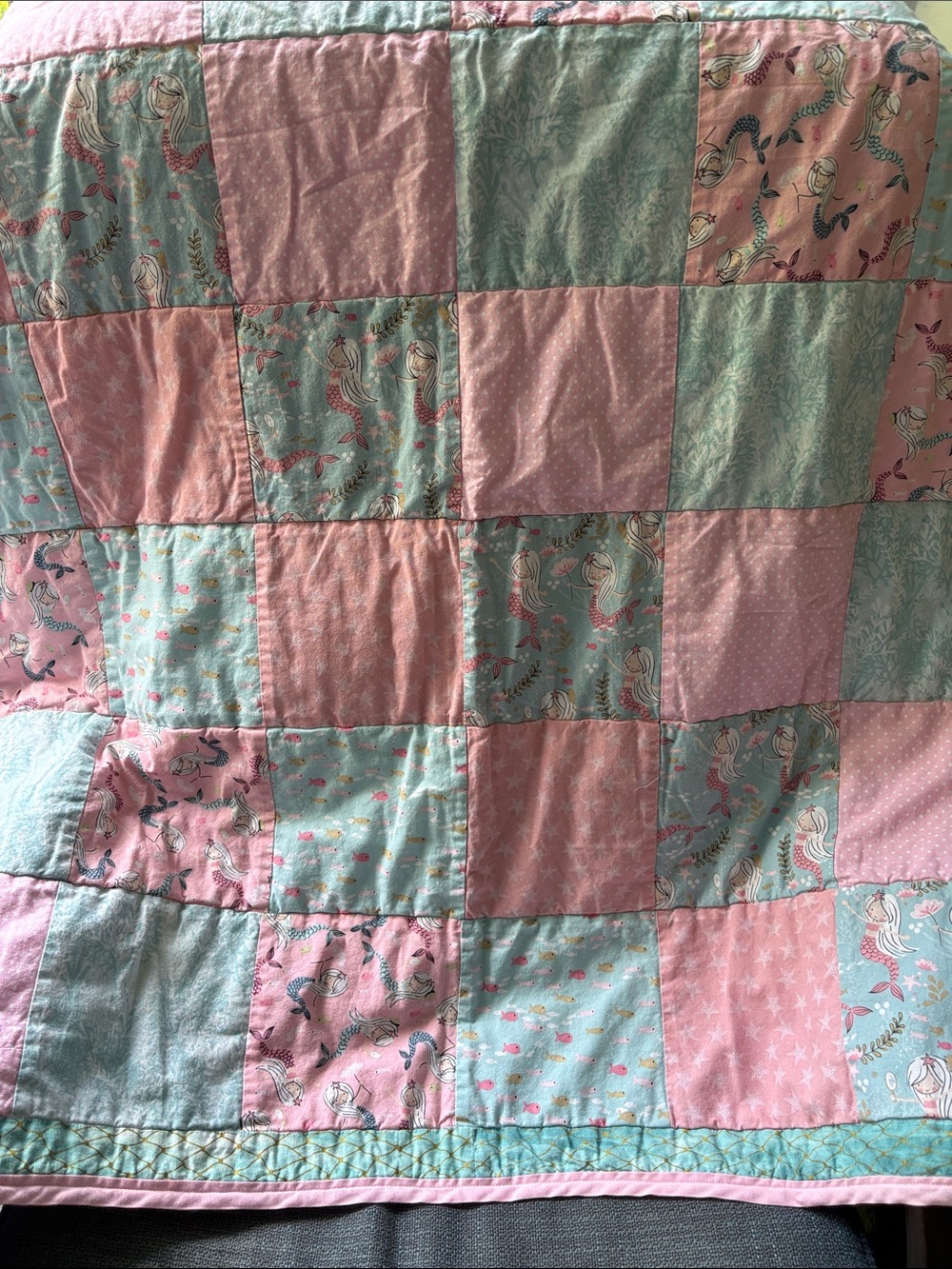Handmade Mermaid Ocean Themed Baby Quilt